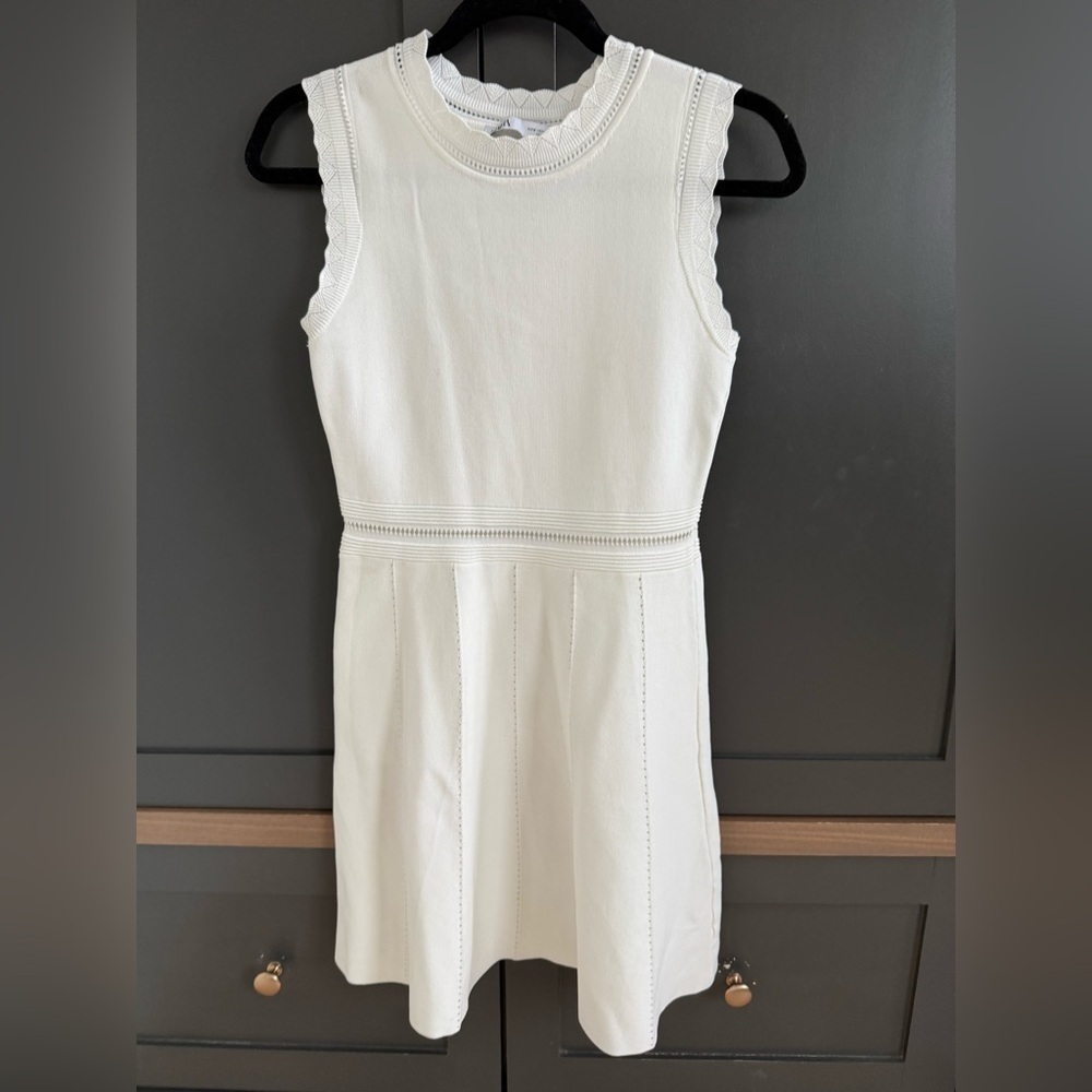 NWT • Zara Openwork Knitt White Dress • S
